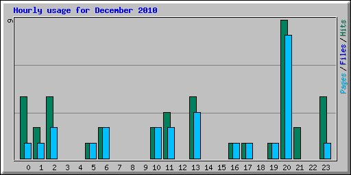Hourly usage for December 2010