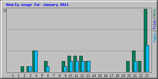 Hourly usage for January 2011